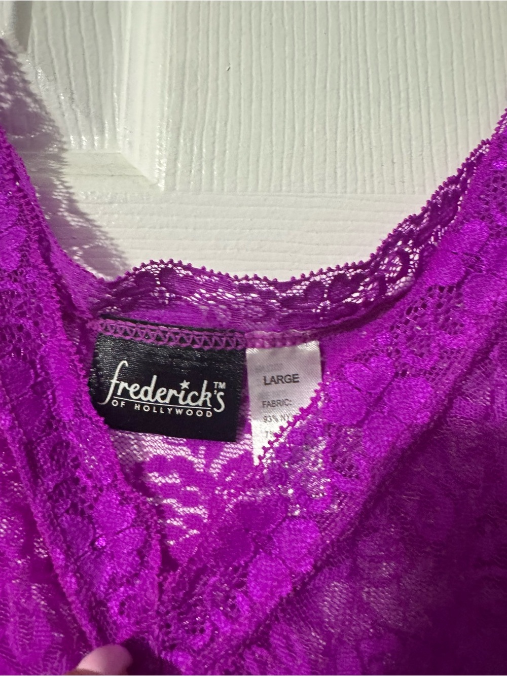 Frederick's of Hollywood Vibrant Purple Lace Nighty Large